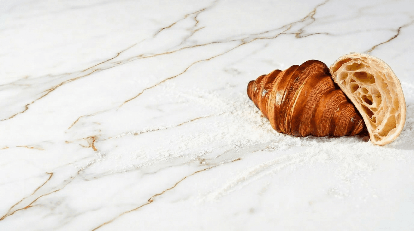 Freshly baked artisan croissants at Épicurien French Bakery, W District Bangkok